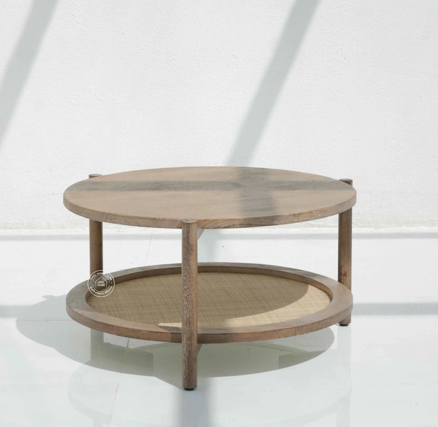 Harper Wooden Coffee Table – Solid Mango Wood, Sand Blasted Finish | Opelhome UAE