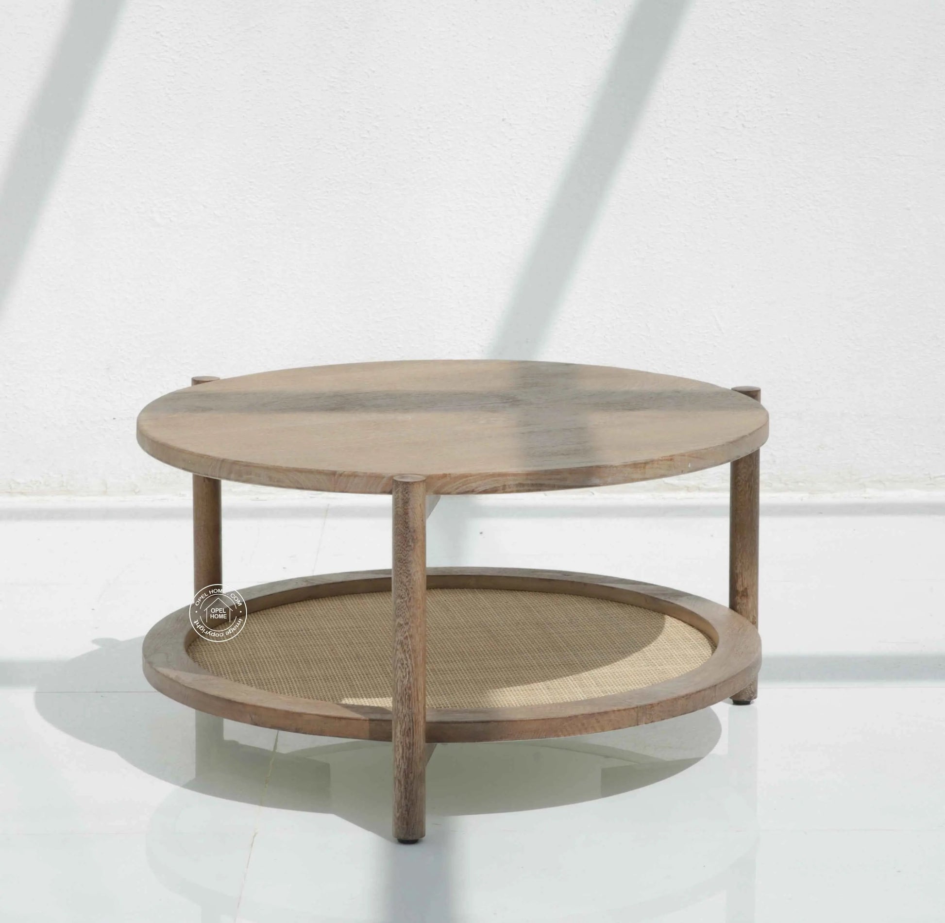 Harper Wooden Coffee Table – Solid Mango Wood, Sand Blasted Finish | Opelhome UAE