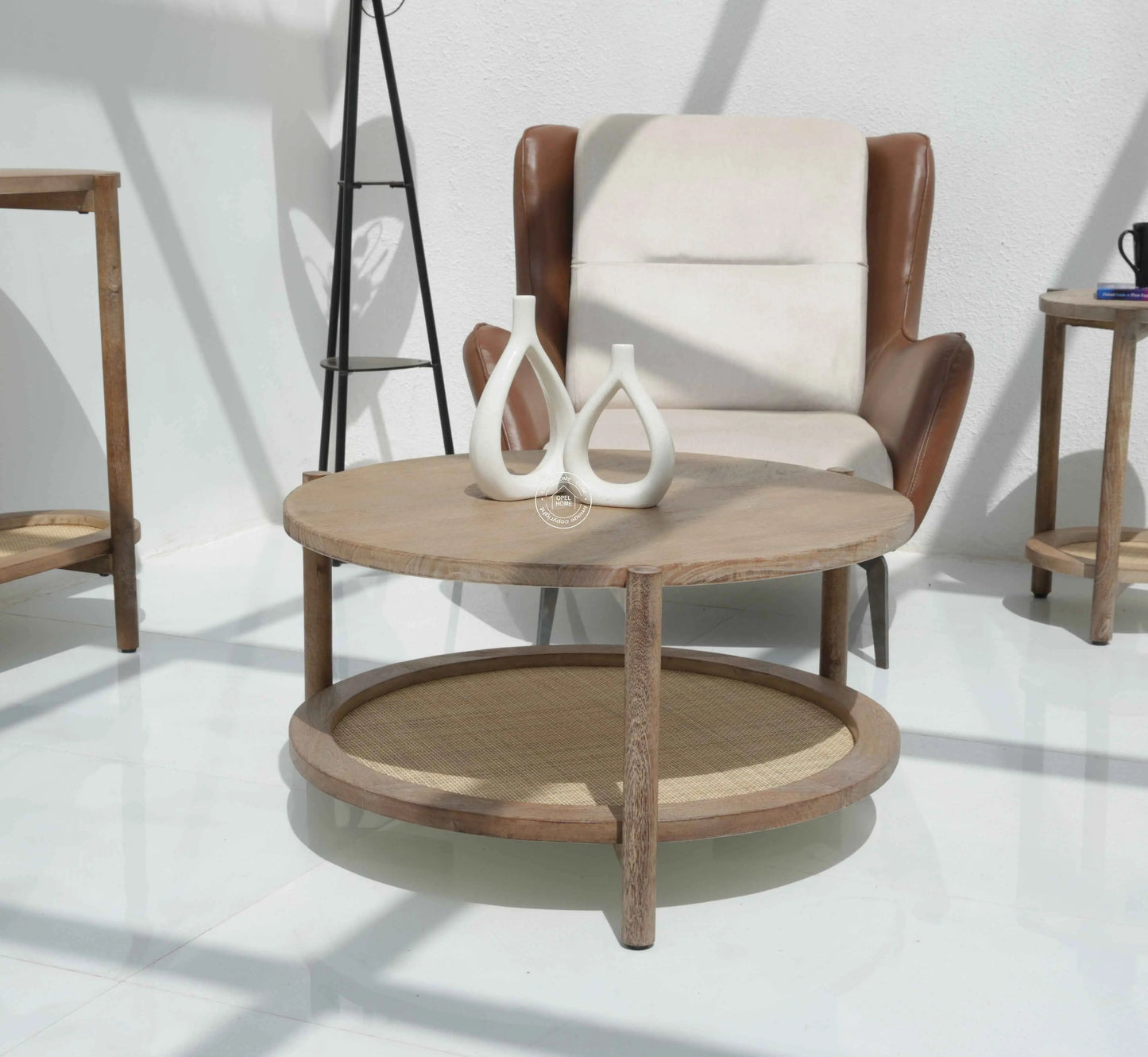 Harper Wooden Coffee Table – Solid Mango Wood, Sand Blasted Finish | Opelhome UAE