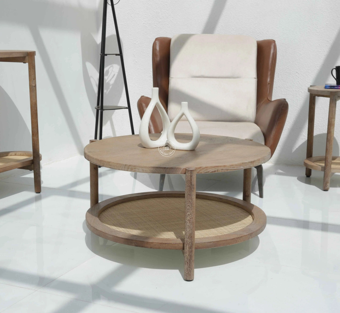 Harper Wooden Coffee Table – Solid Mango Wood, Sand Blasted Finish | Opelhome UAE