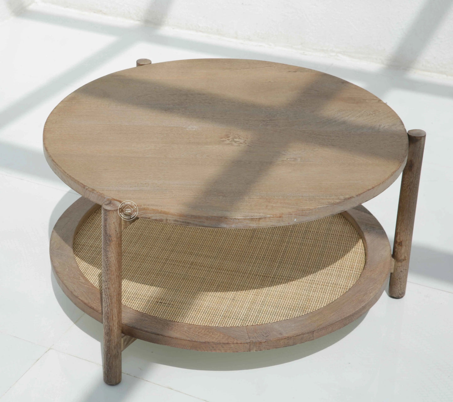 Harper Wooden Coffee Table – Solid Mango Wood, Sand Blasted Finish | Opelhome UAE