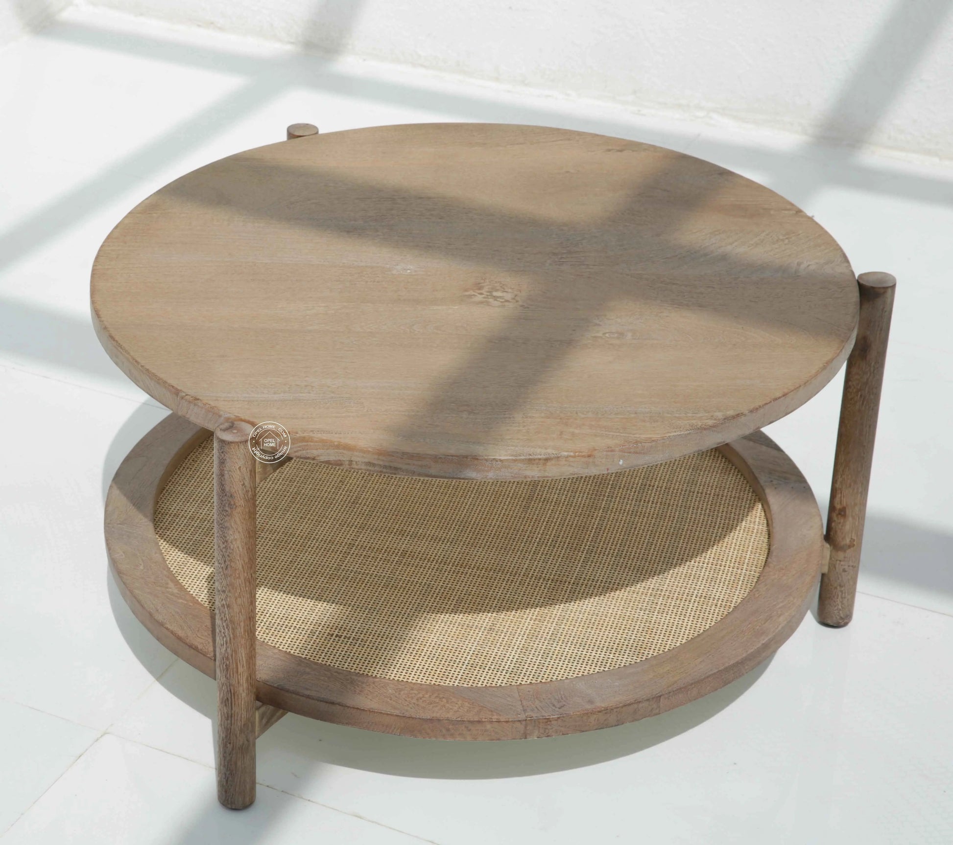 Harper Wooden Coffee Table – Solid Mango Wood, Sand Blasted Finish | Opelhome UAE