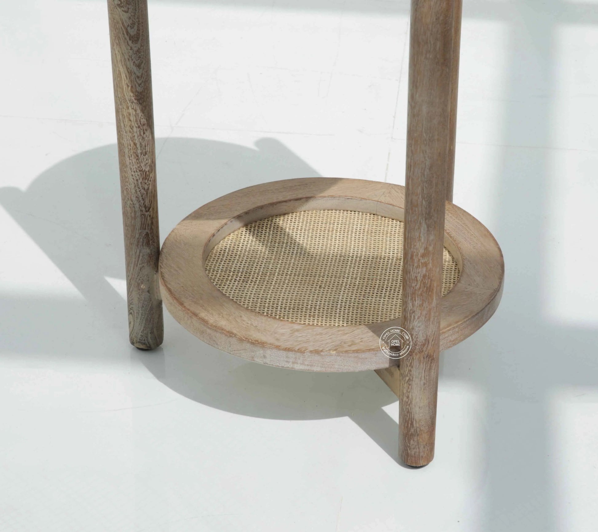 Harper Wooden Side Table – Solid Mango Wood, Sand Blasting Finish | Opelhome UAE