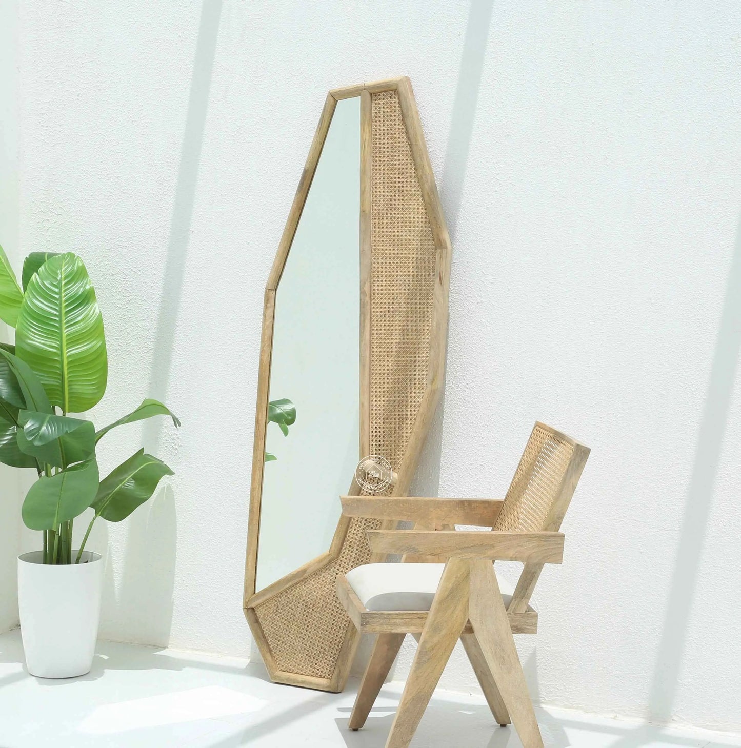 Hedon Rattan Frame Arch Full Length Mirror