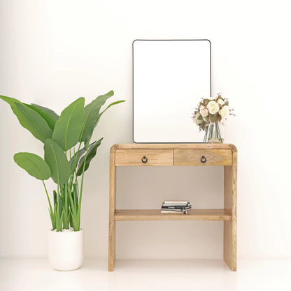 Henley Wooden Console Table – Solid Mango Wood, Natural Finish, Hallway | Opelhome UAE Opel Home
