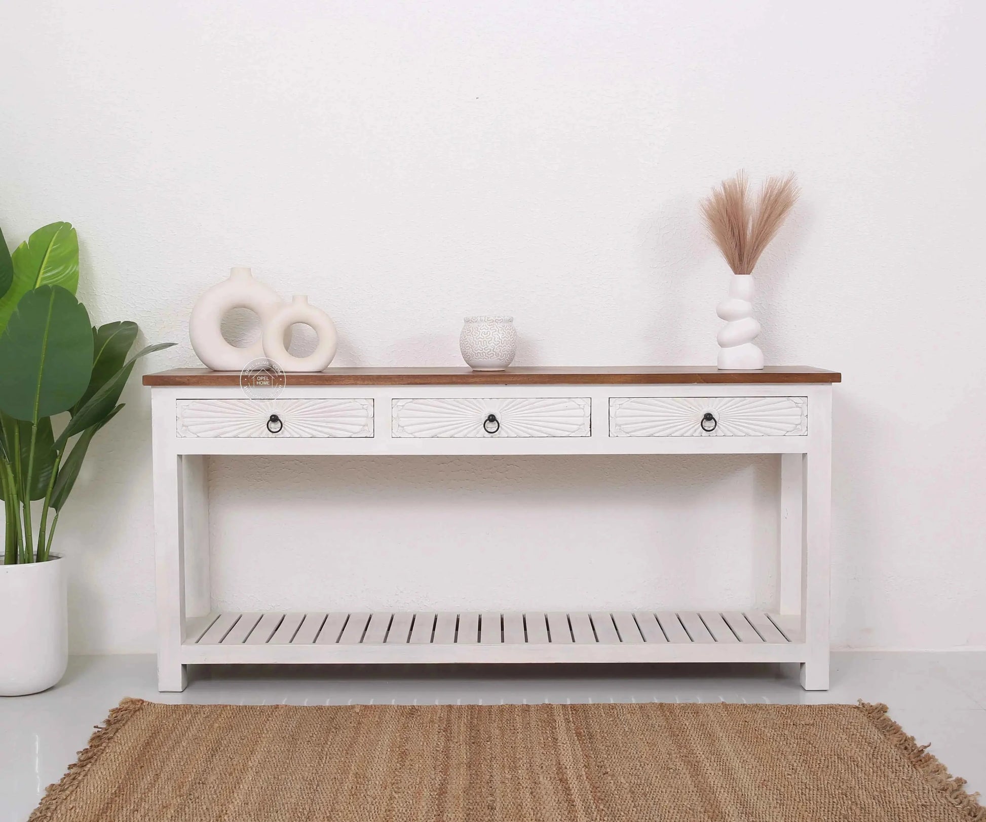 Henn 3 Drawers Wooden Console