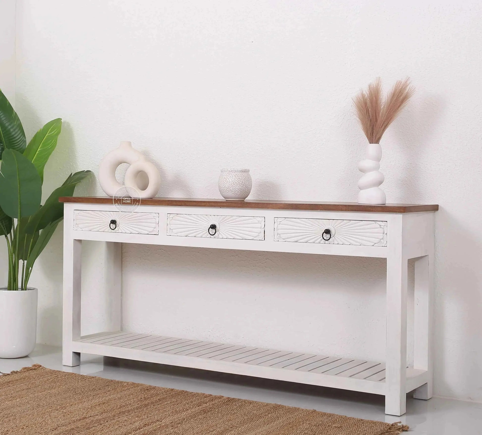 Henn 3 Drawers Wooden Console