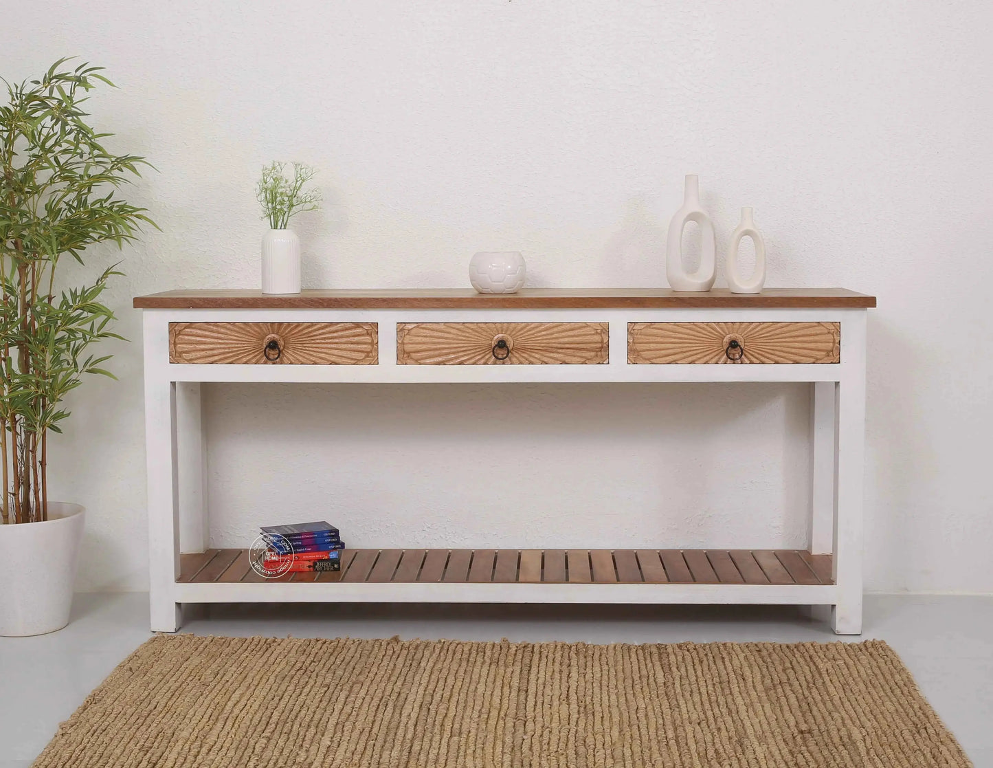 Henn 3 Drawers Wooden Console