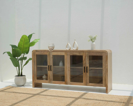 Hollow Wooden Display Sideboard