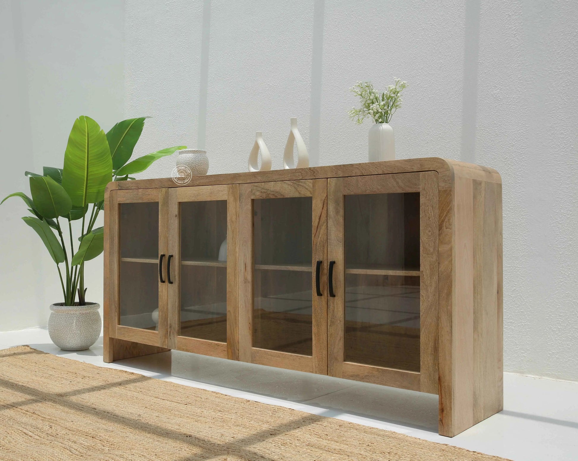 Hollow Wooden Display Sideboard