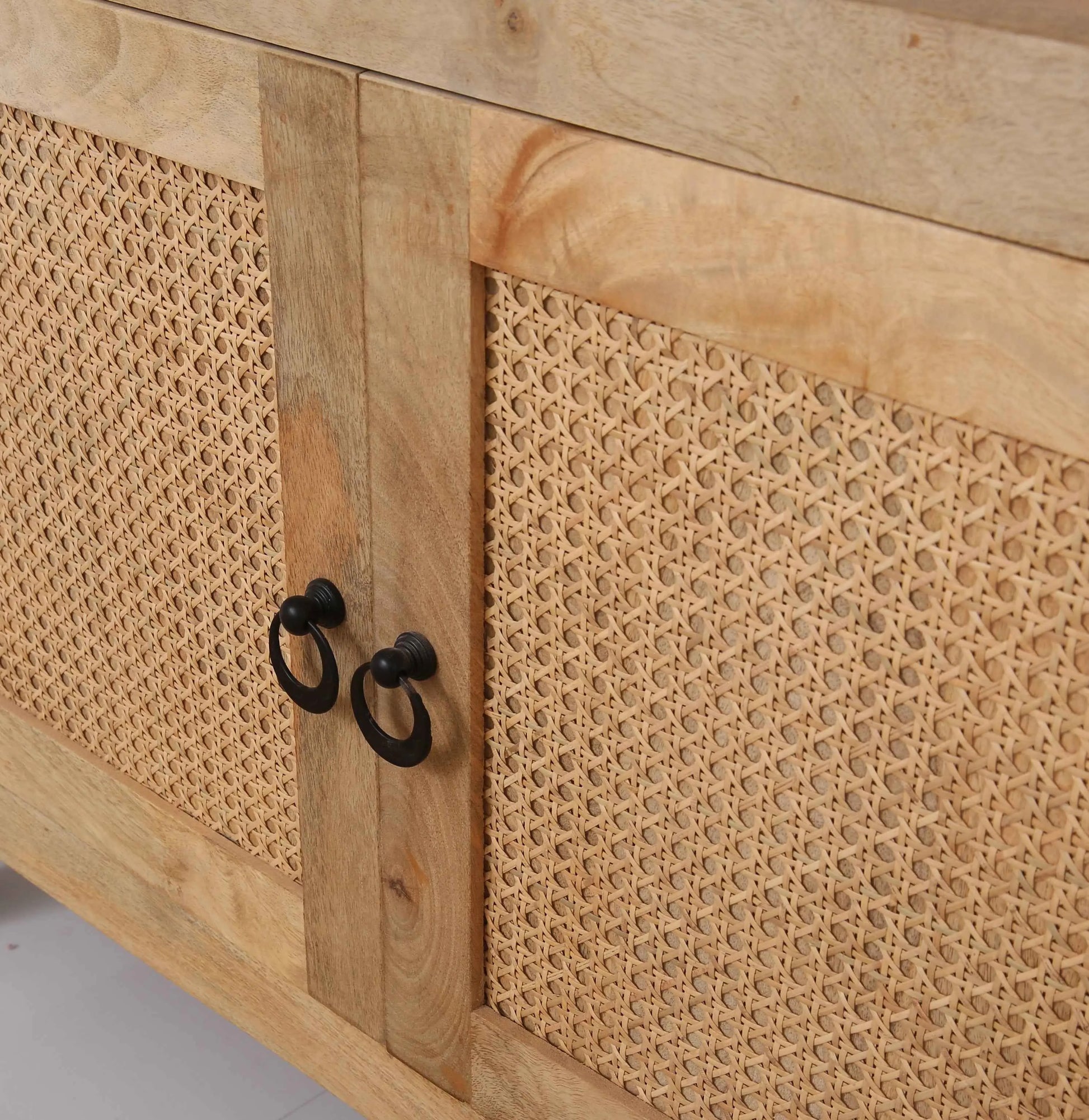 Huckins Rattan Bookshelves – Solid Wood, Natural Finish, Tall Storage | Opelhome UAE