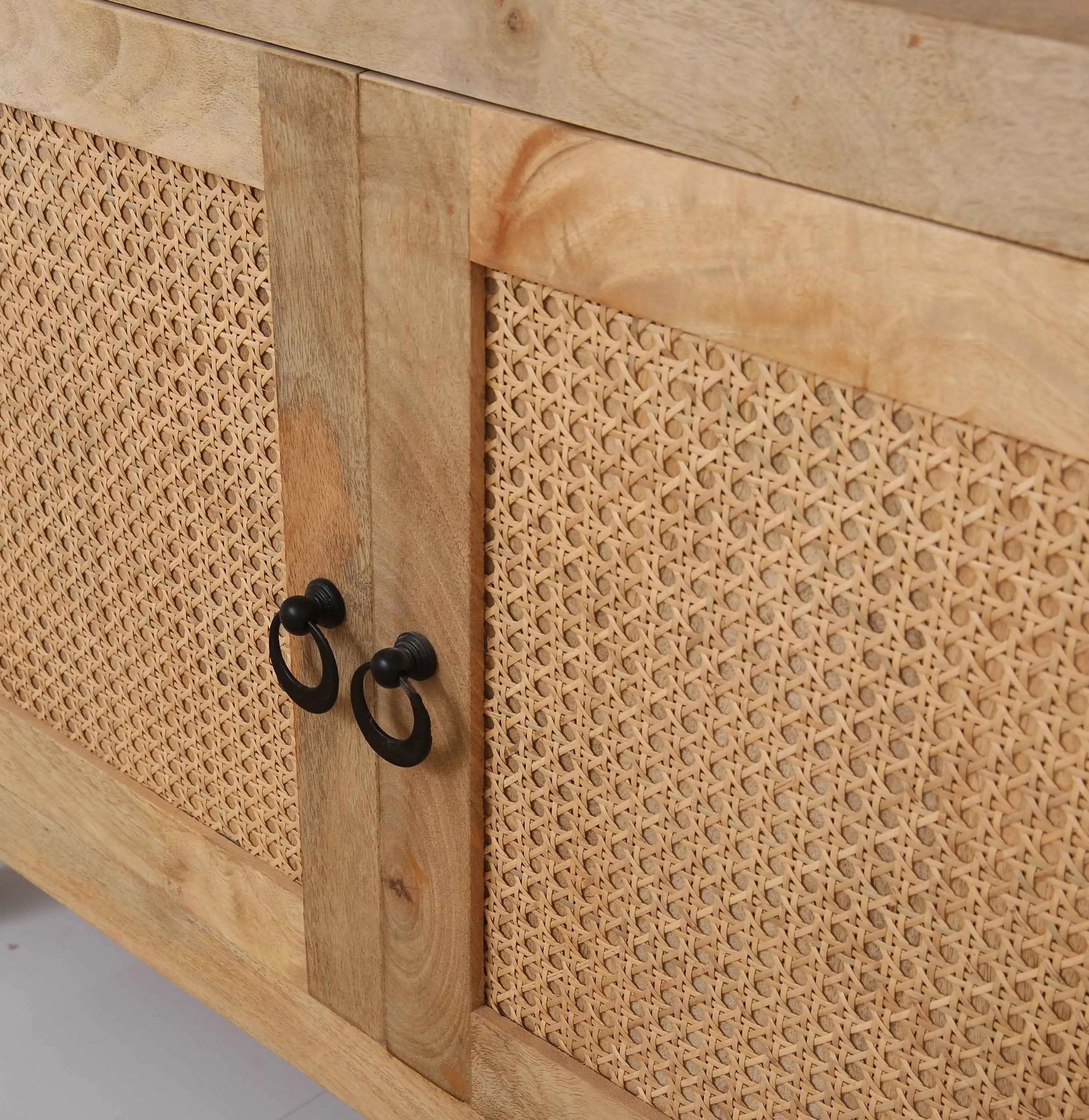 Huckins Rattan Bookshelves – Solid Wood, Natural Finish, Tall Storage | Opelhome UAE