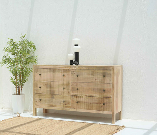 Hudson 6 Drawer Wooden Chest Of Drawers – Solid Mango Wood | Opelhome UAE
