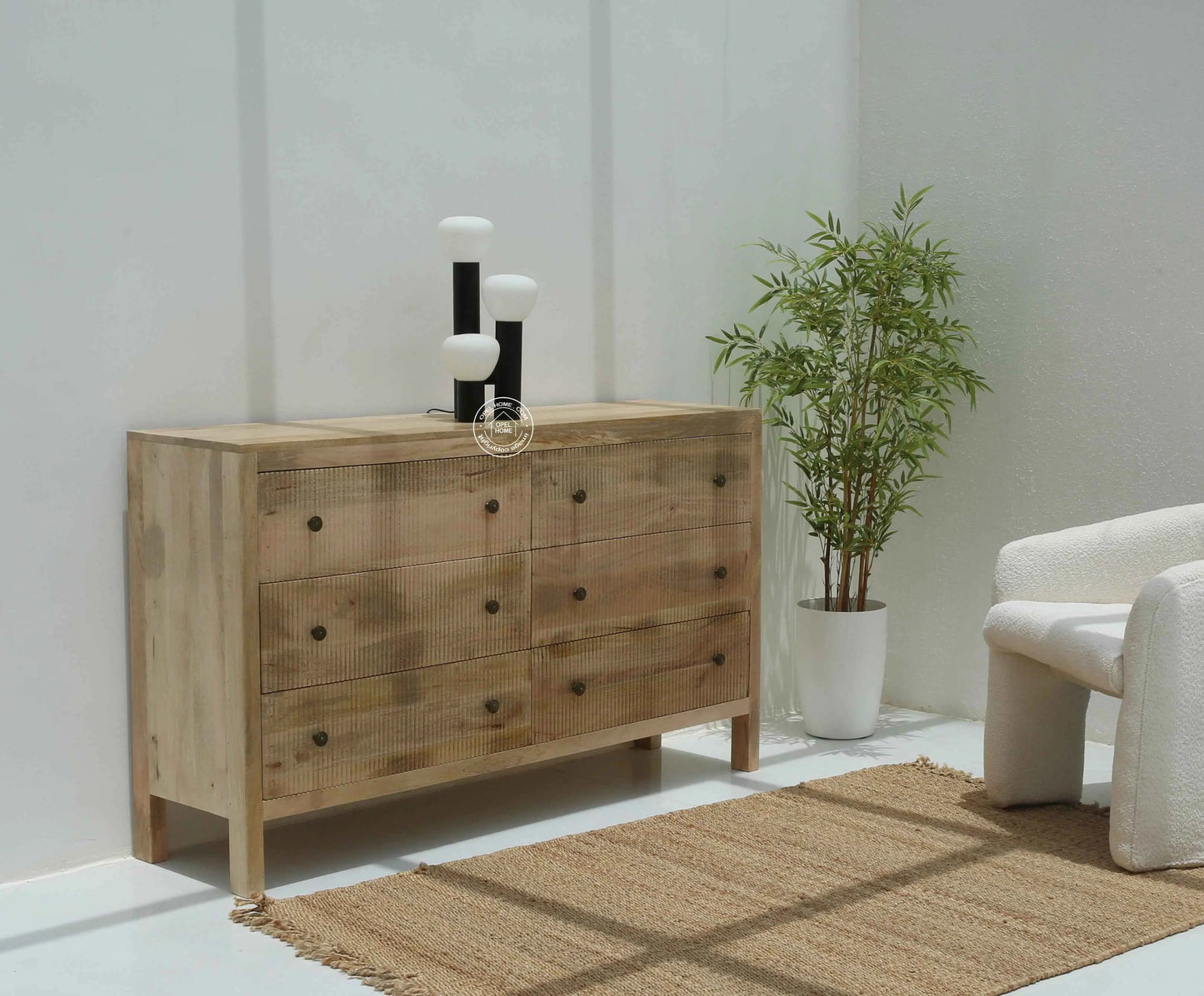 Hudson 6 Drawer Wooden Chest Of Drawers – Solid Mango Wood | Opelhome UAE