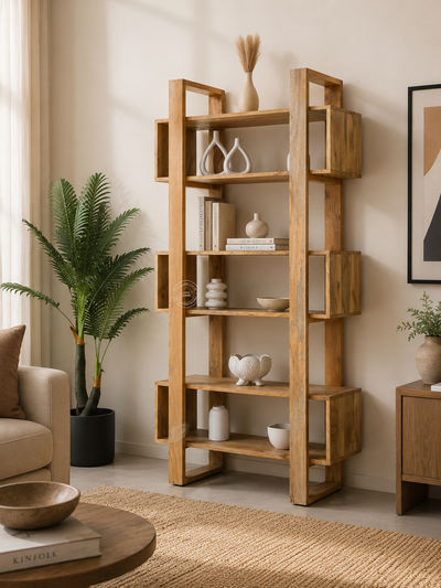 Alex Wooden Display Shelves Unit – Solid Wood