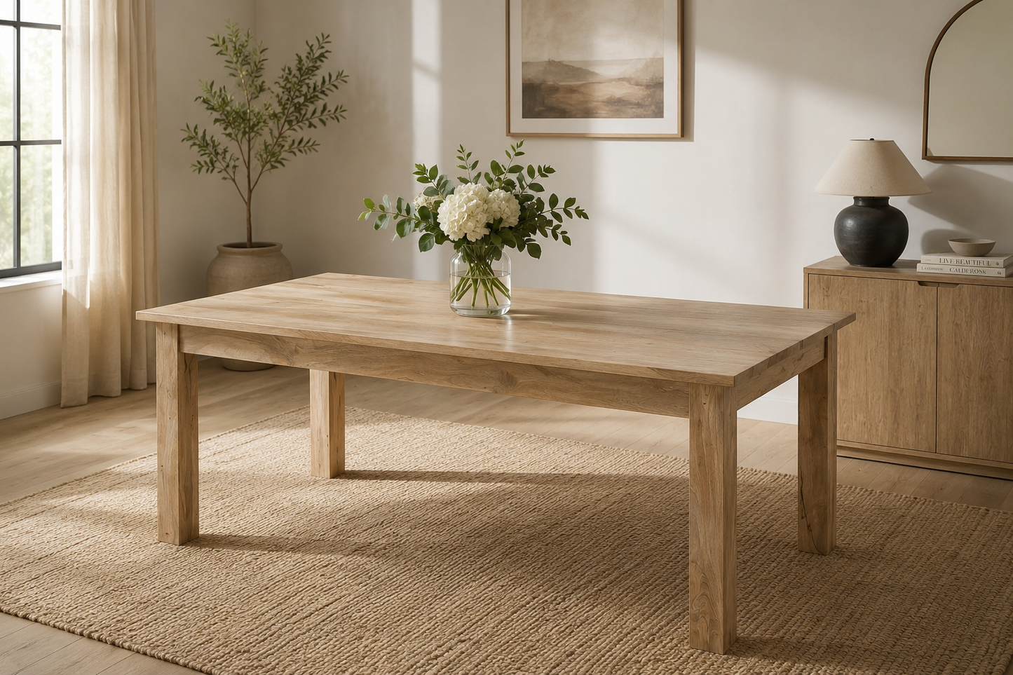 Palette Wooden Dining Table –  Only Table, Multiple Sizes, Solid Mango Wood | Opelhome UAE