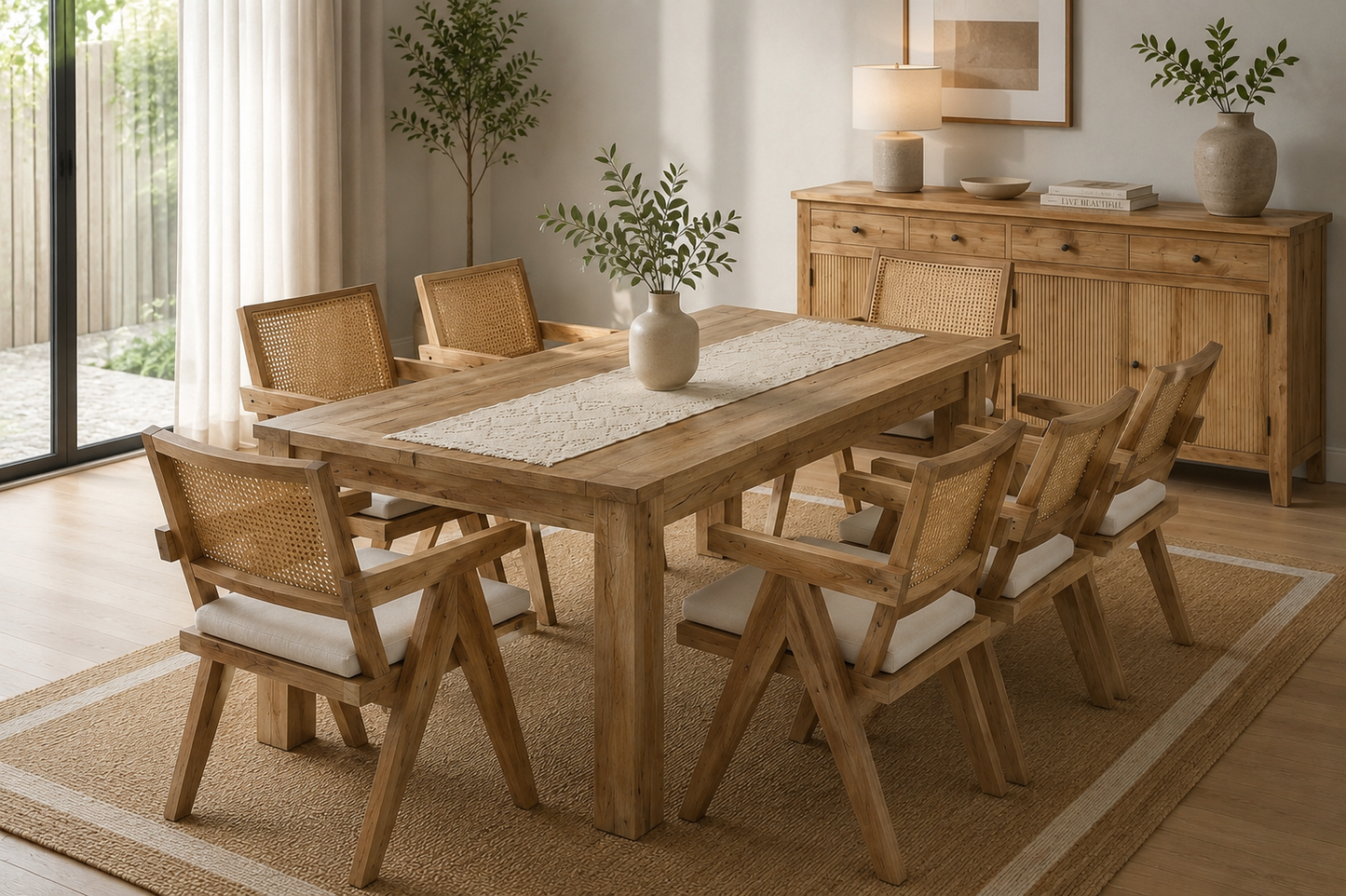 Palette Wooden Dining Table –  Only Table, Multiple Sizes, Solid Mango Wood | Opelhome UAE