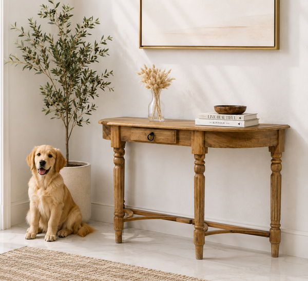 Darius Big Size Wooden Console Table – Solid Mango Wood Console Table in Dubai | Opelhome UAE