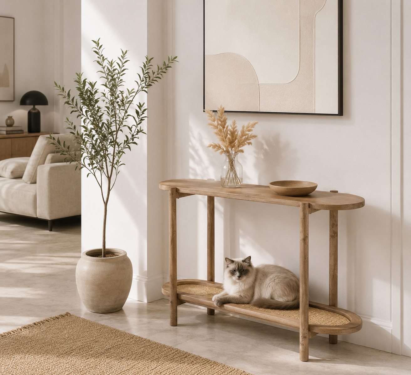 Harper Wooden Console Table – Solid Mango Wood | Opelhome UAE