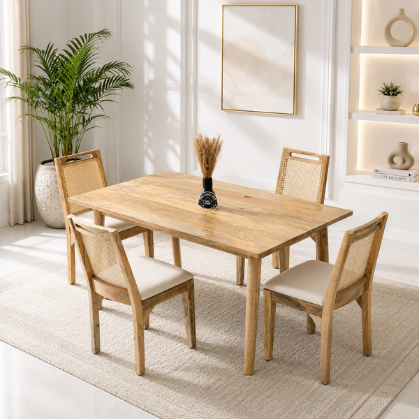 Zornic Wooden Dining Table – Only Table, Multiple Sizes, Solid Mango Wood | Opelhome UAE