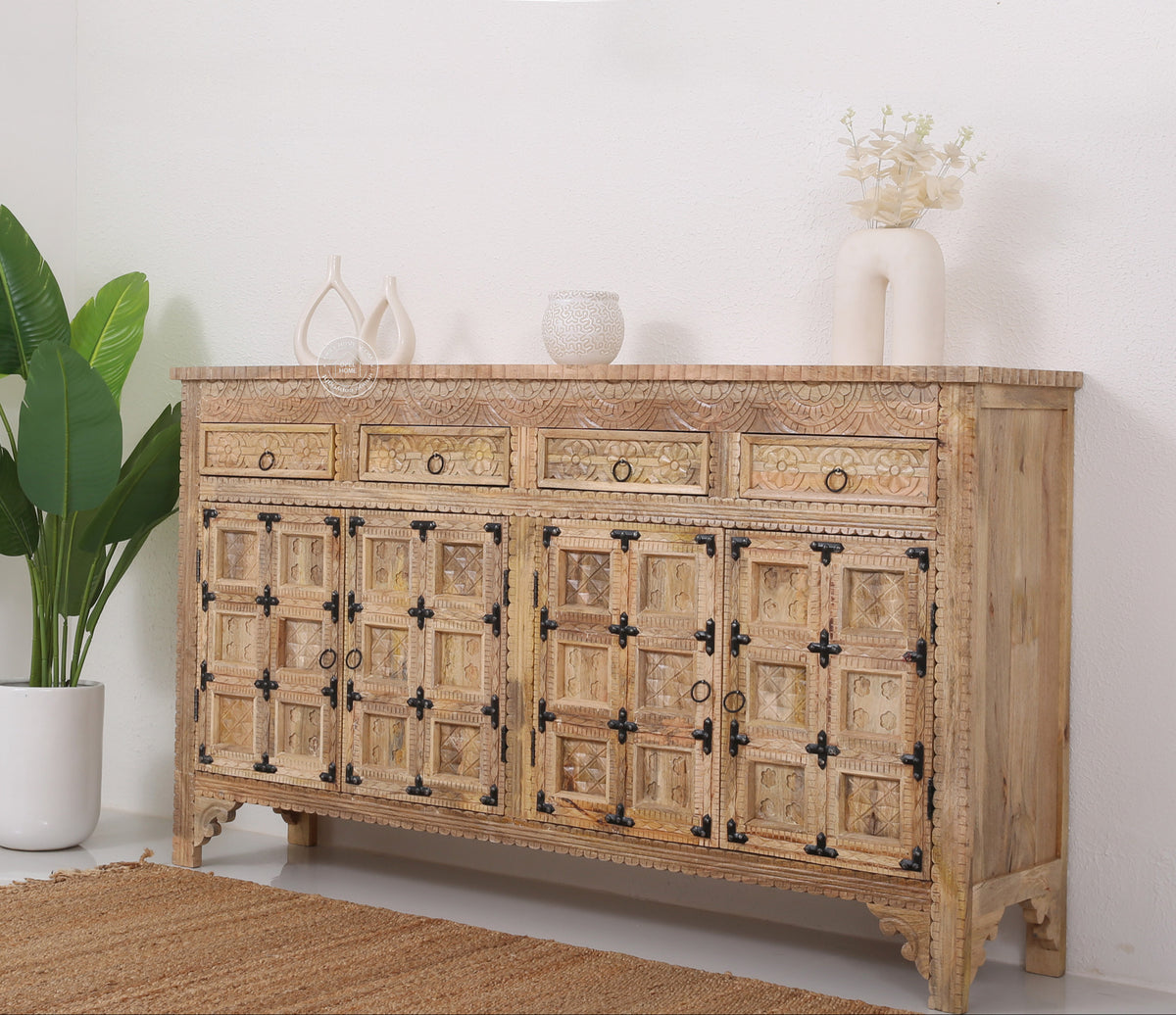 Berry Wooden 4 door 4 drawer Sideboard (Multiple Colors Options).
