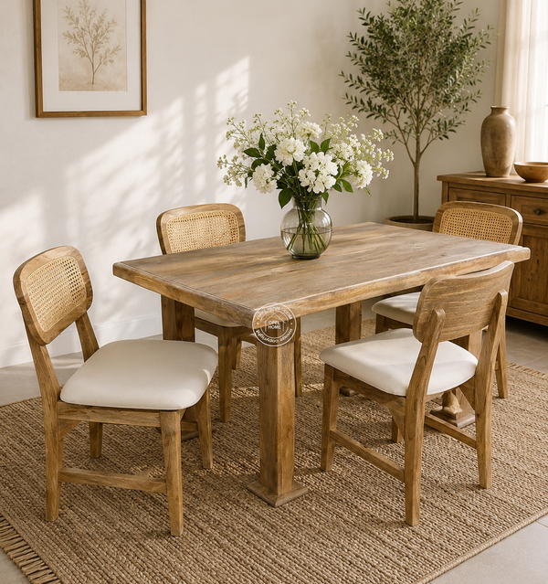 Maria Wooden Dining Table – Only Table, Multiple Sizes, Solid Mango Wood | Opelhome UAE