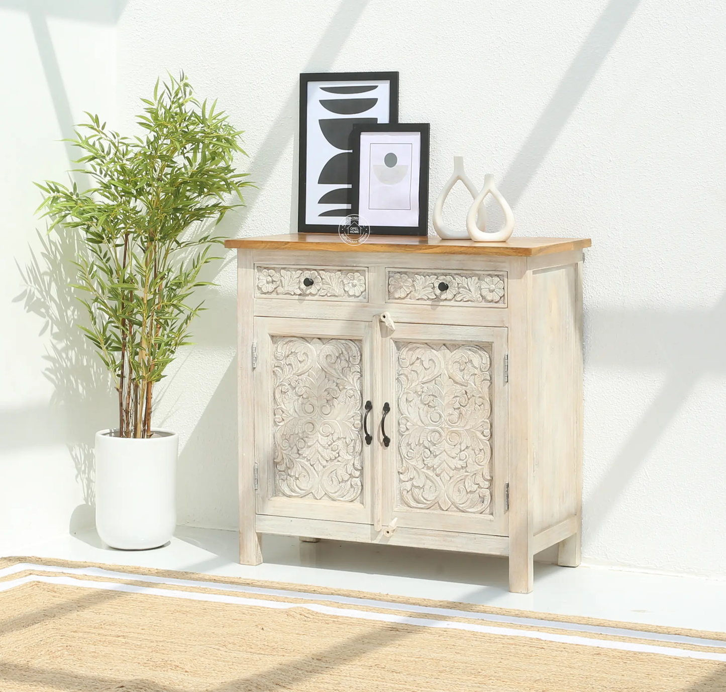 Iris Wooden 2 Door 2 Drawers Sideboard (Multiple Color Options) | Opelhome UAE - Opelhome