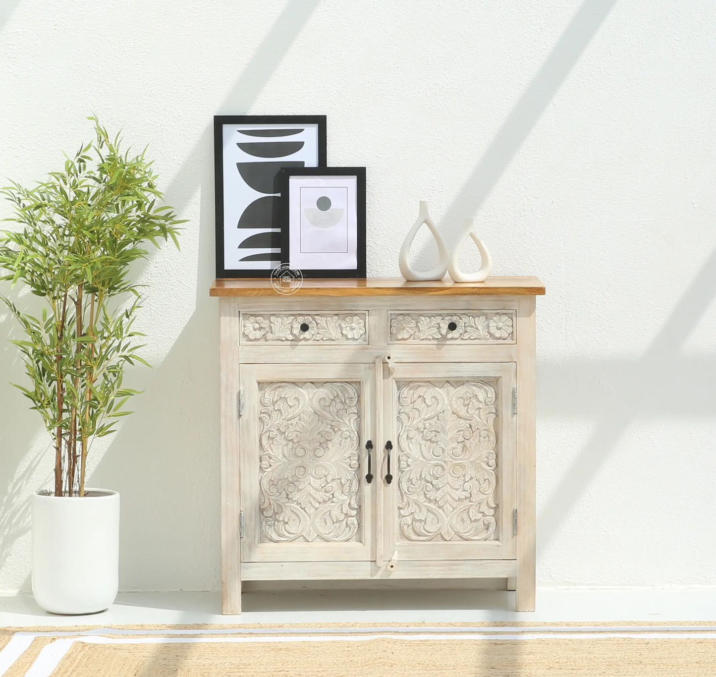 Iris Wooden 2 Door 2 Drawers Sideboard (Multiple Color Options) | Opelhome UAE - Opelhome