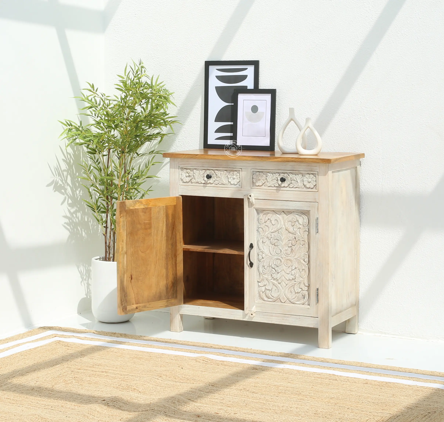 Iris Wooden 2 Door 2 Drawers Sideboard (Multiple Color Options) | Opelhome UAE - Opelhome