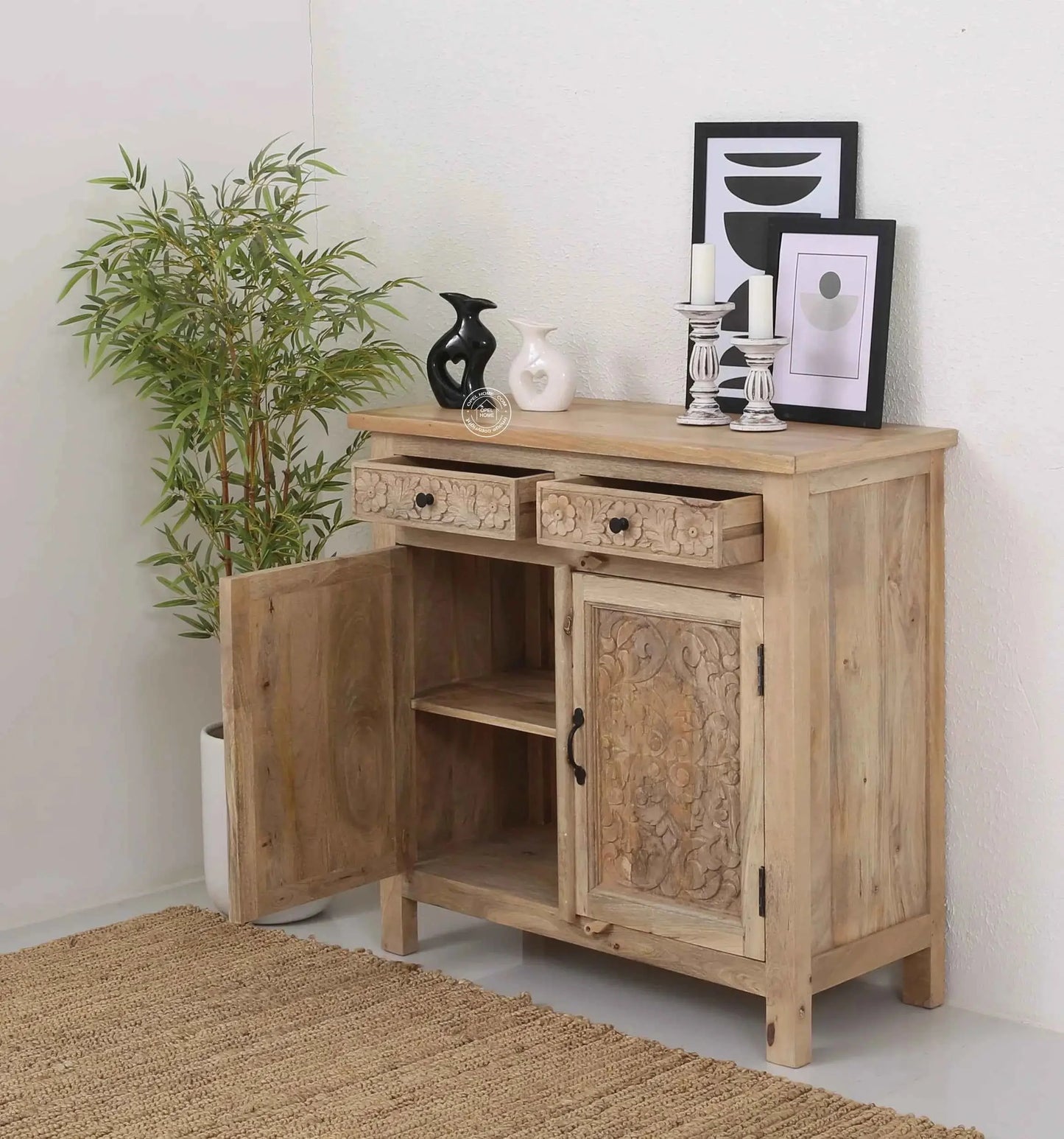 Iris Wooden 2 Door 2 Drawers Sideboard (Multiple Color Options) | Opelhome UAE