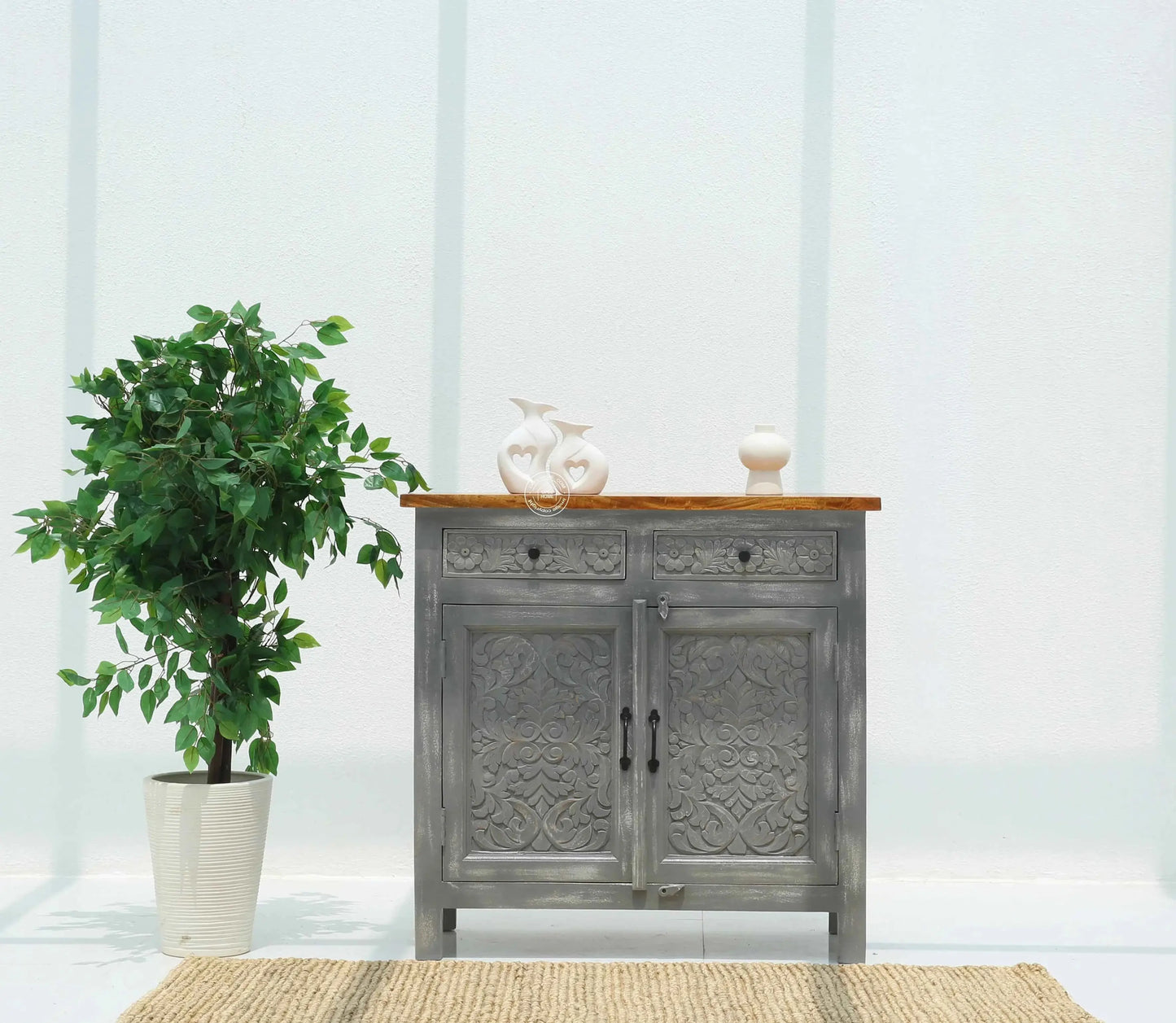 Iris Wooden 2 Door 2 Drawers Sideboard (Multiple Color Options) | Opelhome UAE