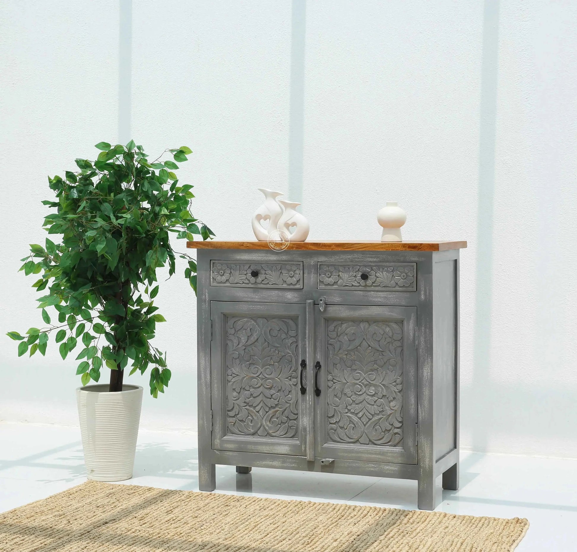 Iris Wooden 2 Door 2 Drawers Sideboard (Multiple Color Options) | Opelhome UAE