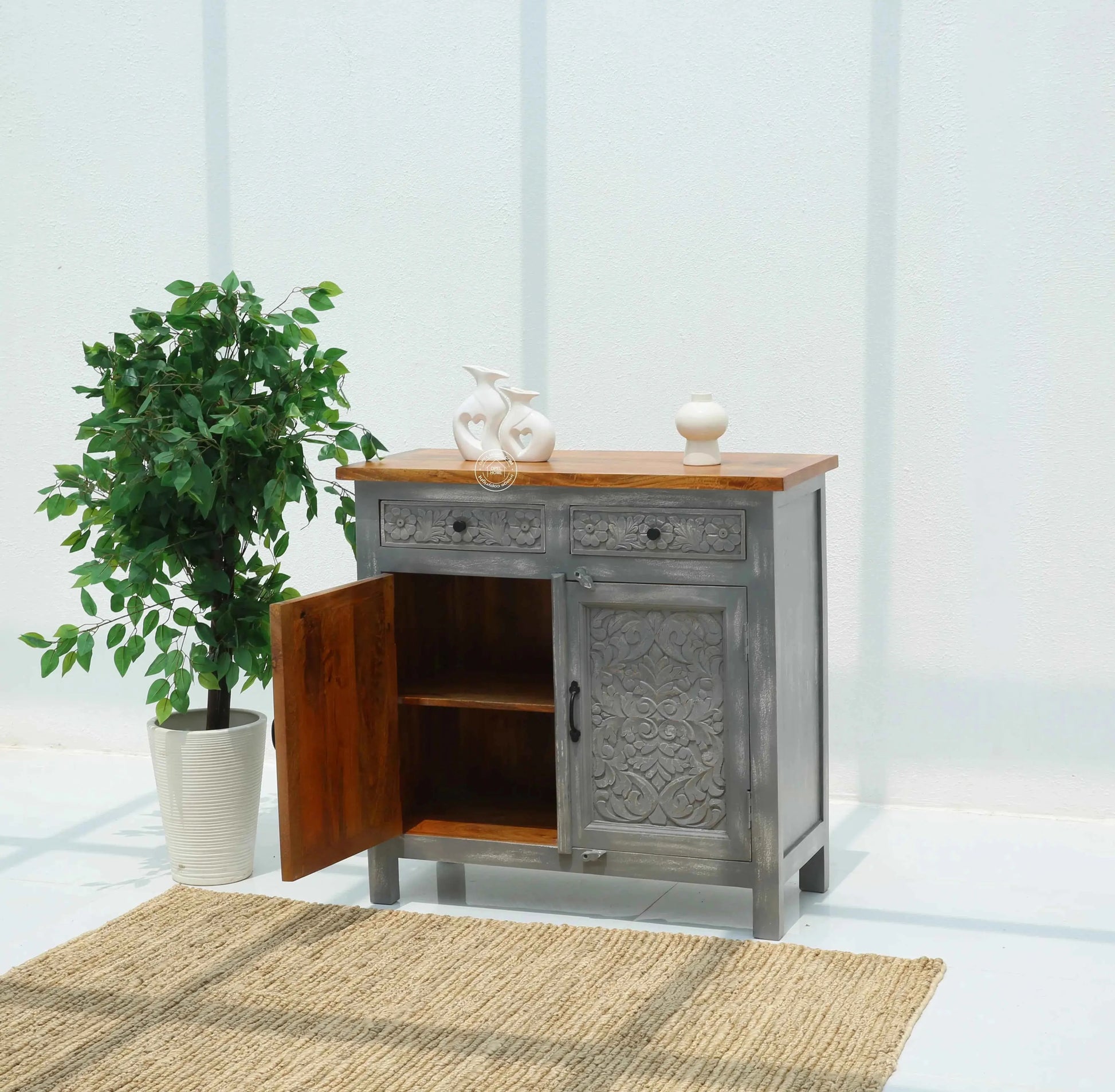 Iris Wooden 2 Door 2 Drawers Sideboard (Multiple Color Options) | Opelhome UAE