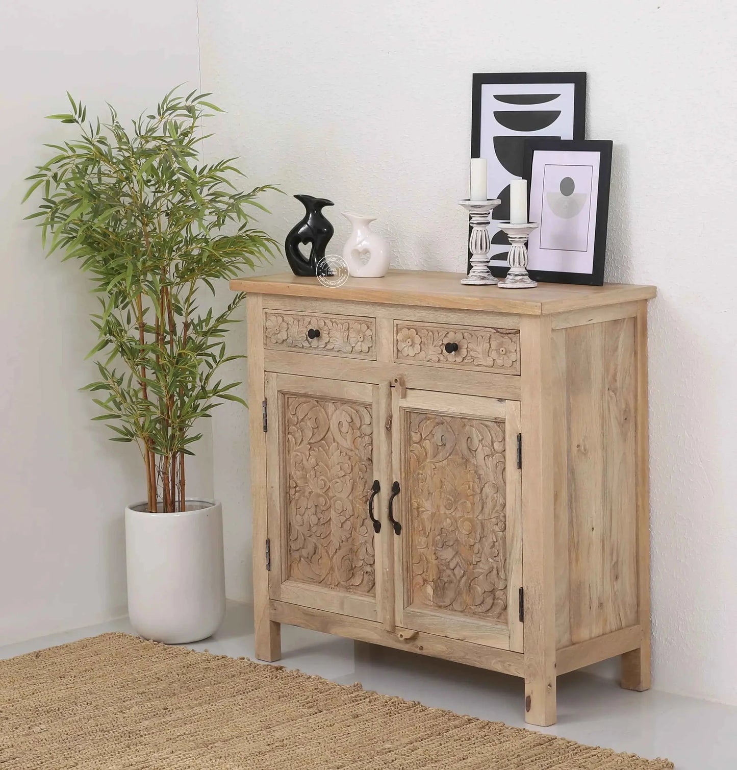 Iris Wooden 2 Door 2 Drawers Sideboard (Multiple Color Options) | Opelhome UAE