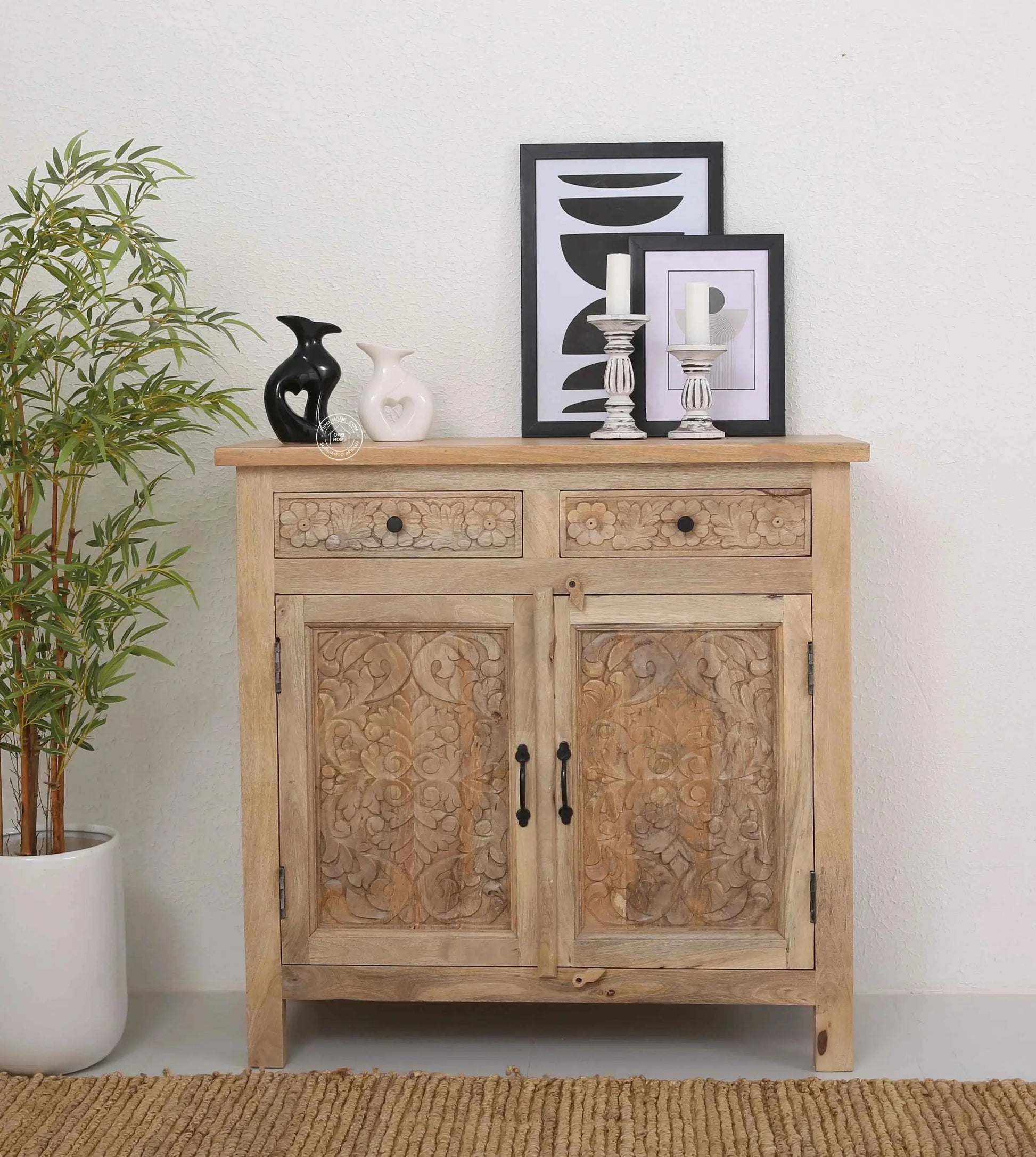Iris Wooden 2 Door 2 Drawers Sideboard (Multiple Color Options) | Opelhome UAE