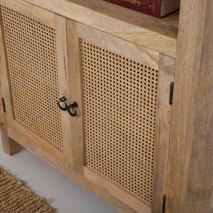 John Rattan Wooden Bookshelves – Solid Mango Wood, 180 cm | Opelhome UAE