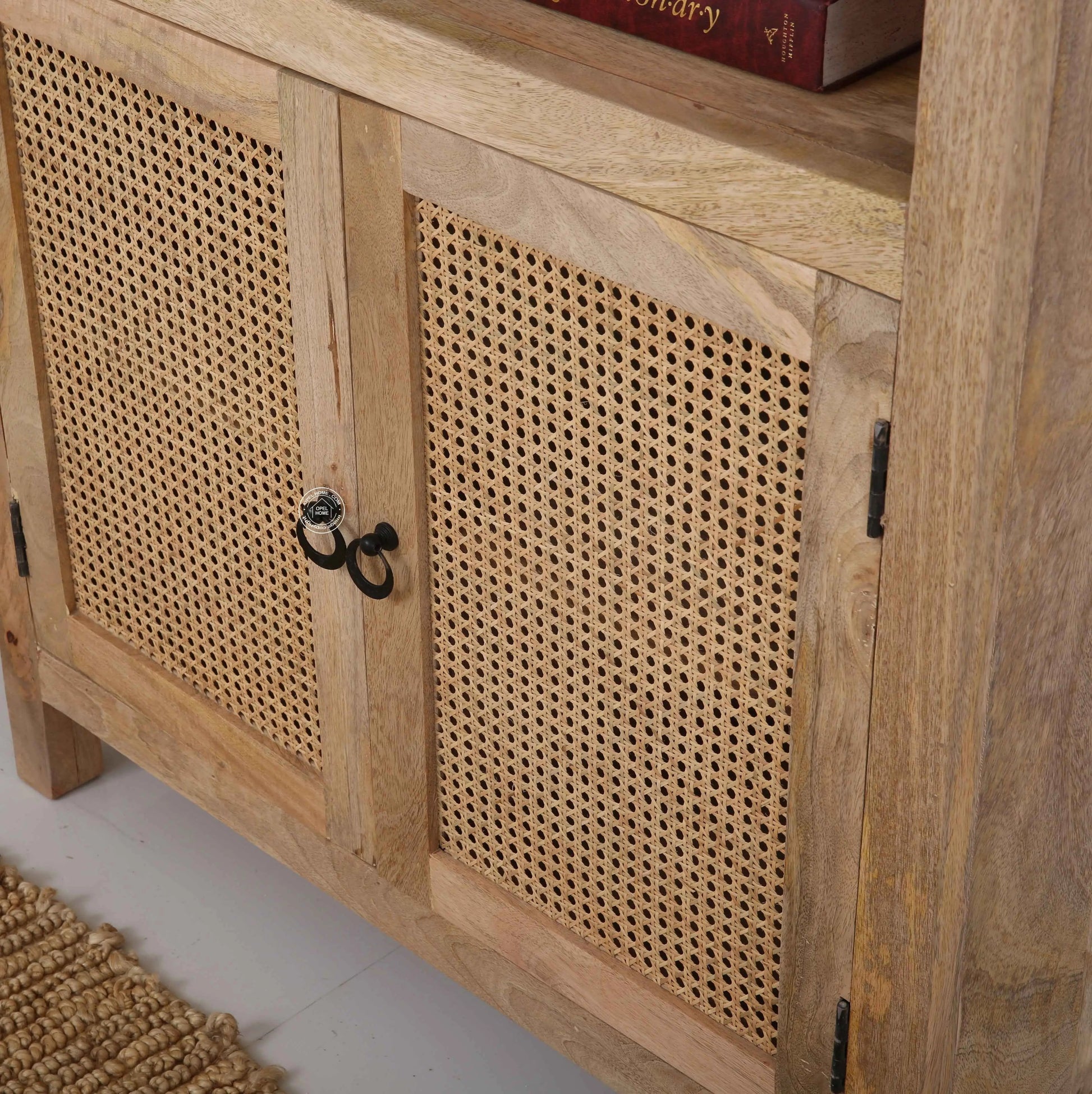 John Rattan Wooden Bookshelves – Solid Mango Wood, 180 cm | Opelhome UAE