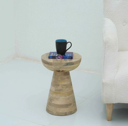 Jona Wooden Side Table – Solid Mango Wood, 43 cm | Opelhome UAE