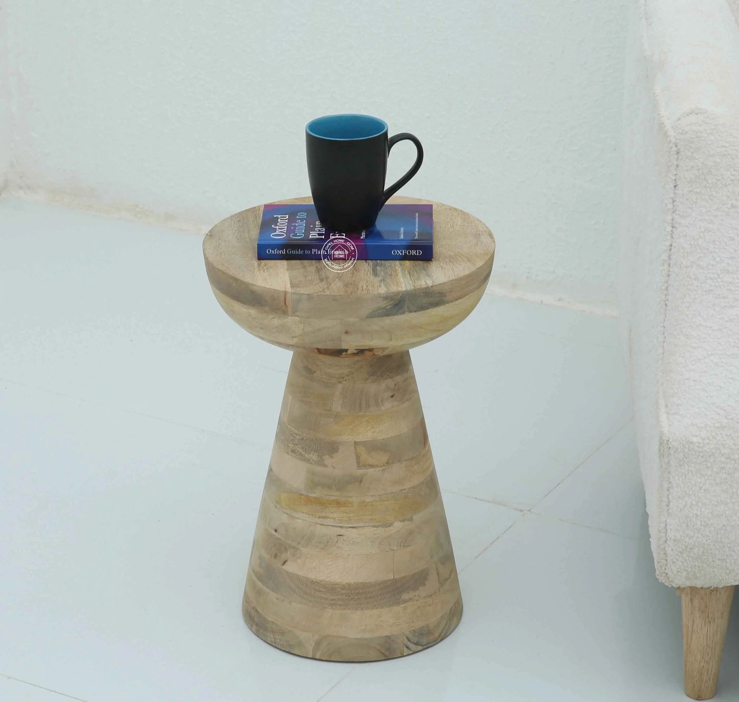 Jona Wooden Side Table – Solid Mango Wood, 43 cm | Opelhome UAE