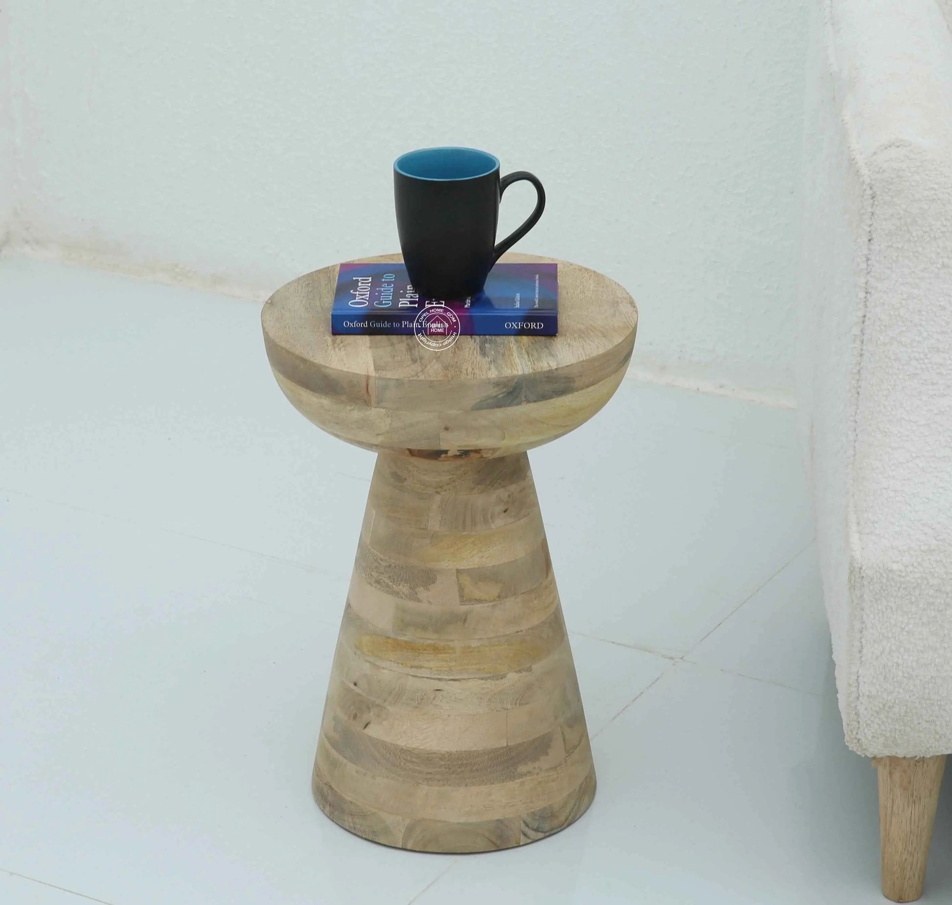 Jona Wooden Side Table – Solid Mango Wood, 43 cm | Opelhome UAE