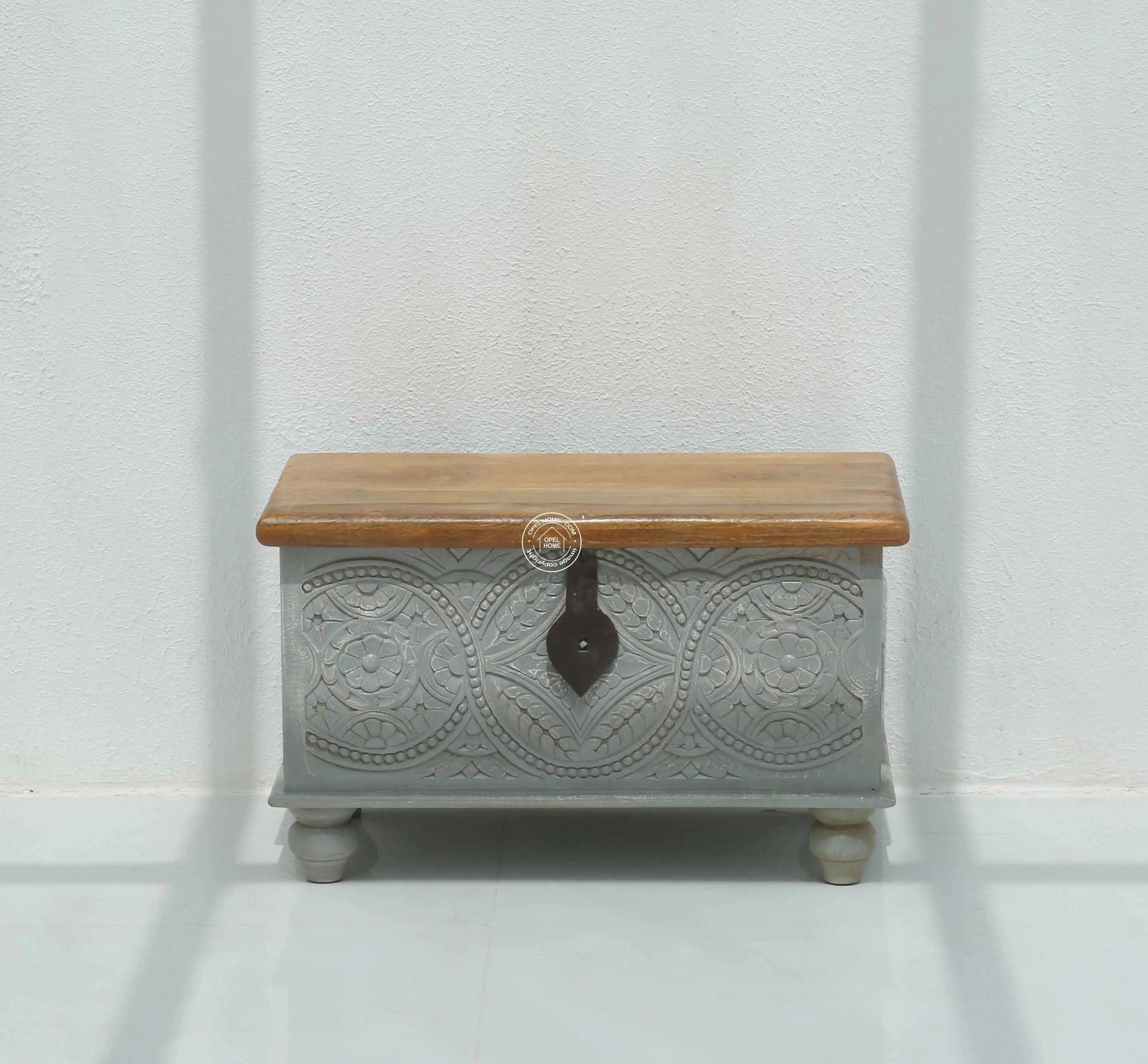 Kelsei wooden Carved Trunk Box