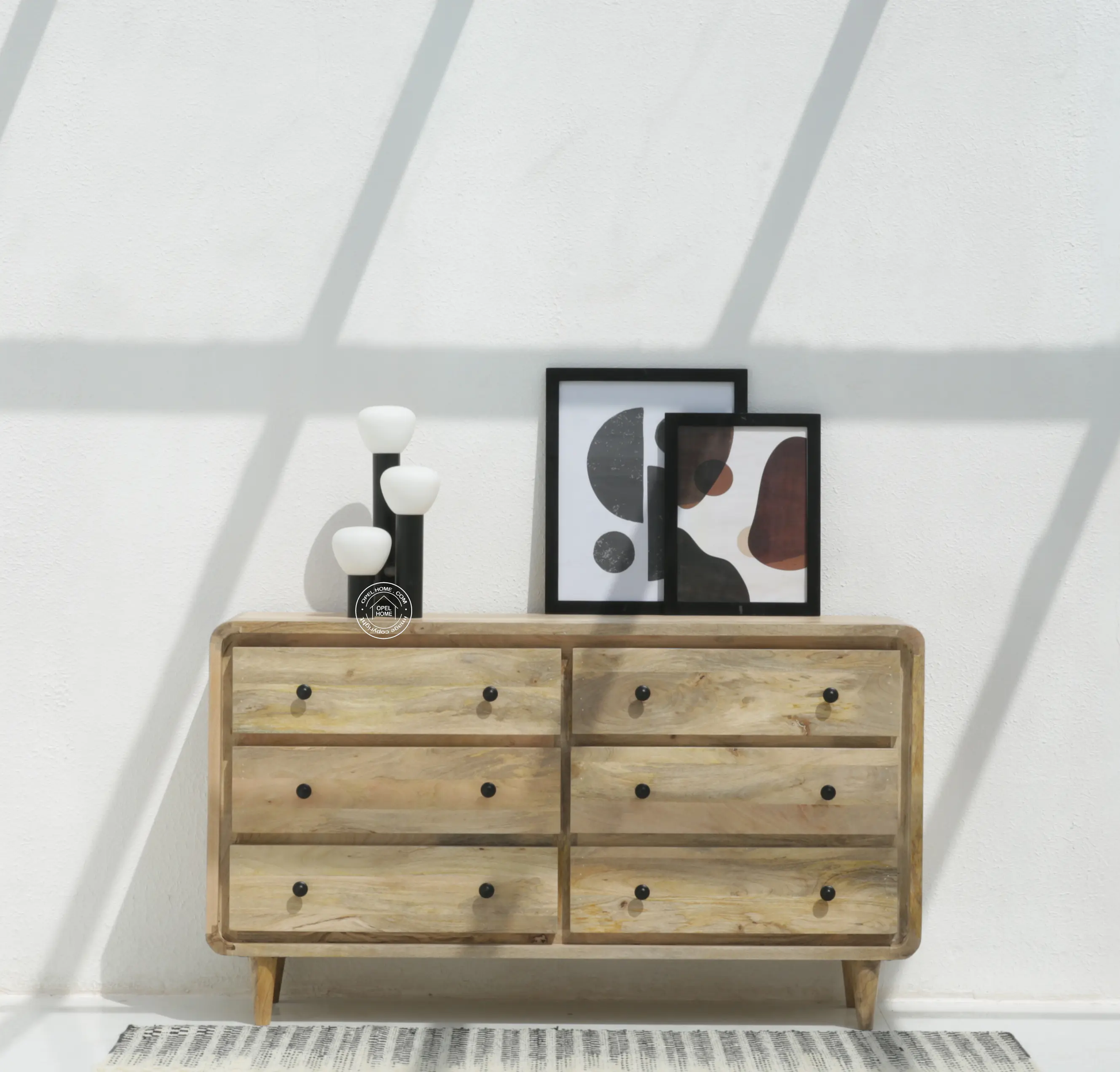 Limestone 6 Drawer wooden Carved Chest Of Drawers - Opelhome