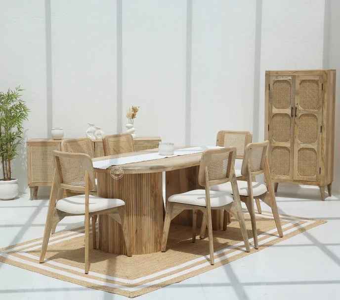 Linea Wooden Dining Table –  Multiple Sizes (Only Table) | Opelhome UAE
