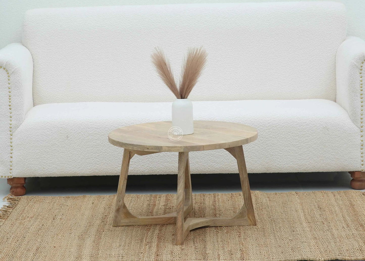 Luna Wooden Coffee Table – Square, Solid Mango Wood, Natural Finish | Opelhome UAE