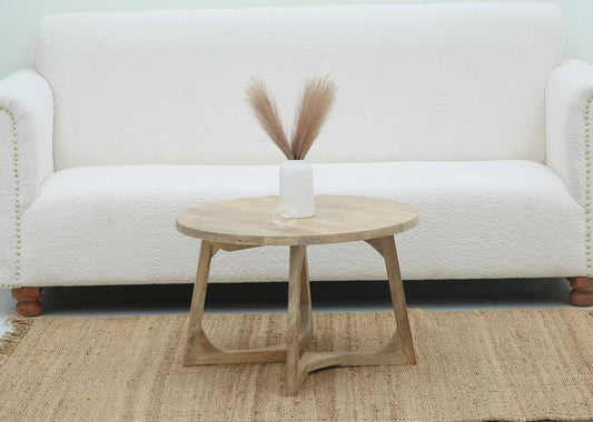 Luna Wooden Coffee Table – Square, Solid Mango Wood, Natural Finish | Opelhome UAE