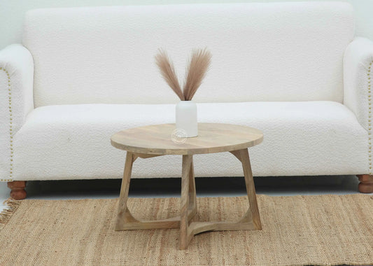 Luna Wooden Coffee Table – Square, Solid Mango Wood, Natural Finish | Opelhome UAE