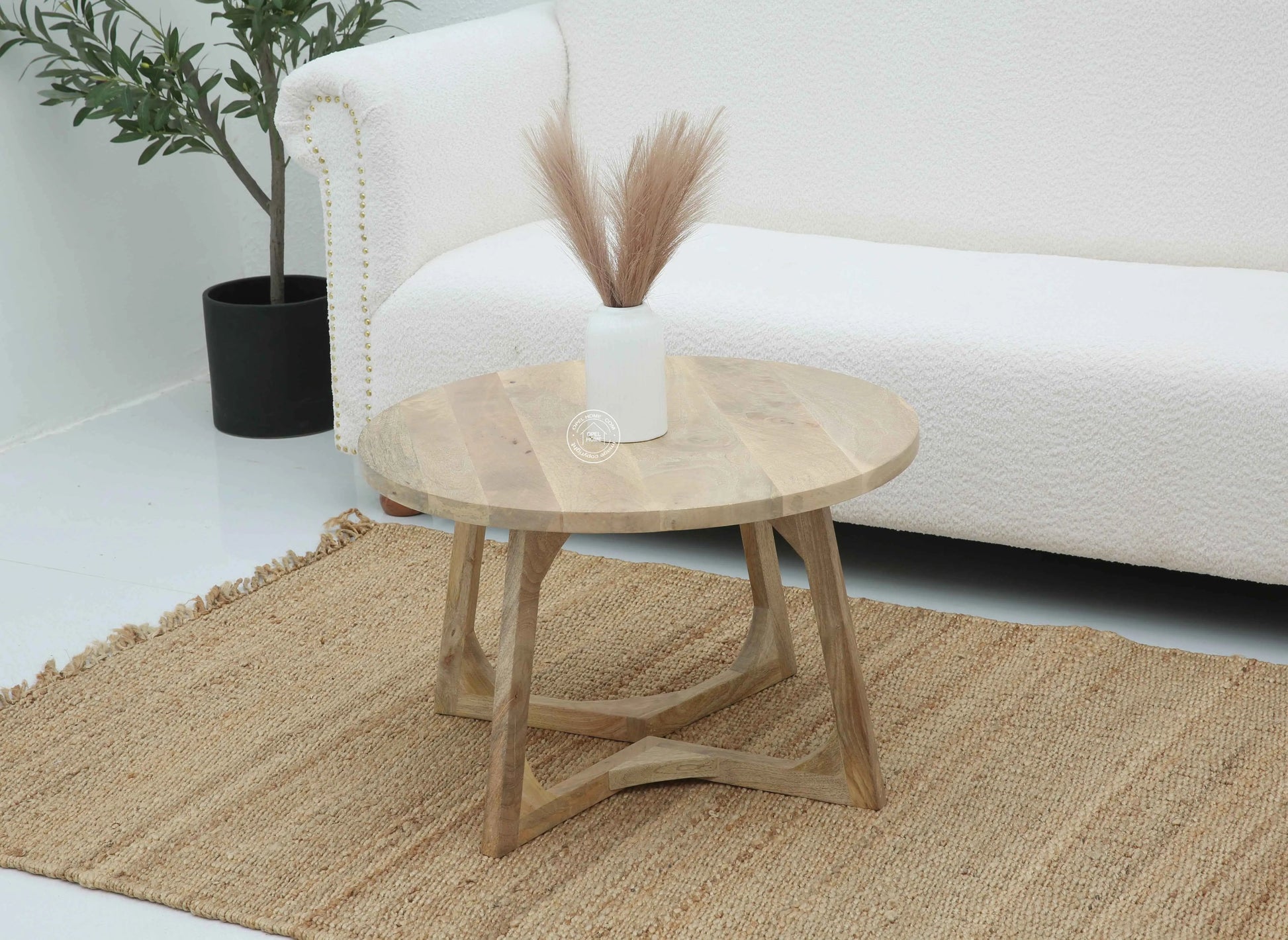 Luna Wooden Coffee Table – Square, Solid Mango Wood, Natural Finish | Opelhome UAE