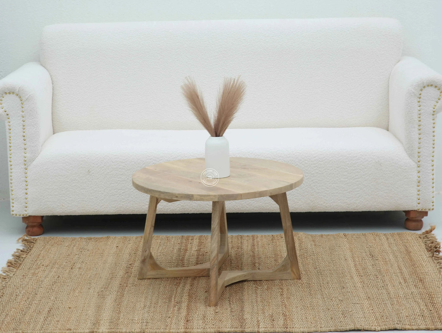 Luna Wooden Coffee Table – Square, Solid Mango Wood, Natural Finish | Opelhome UAE