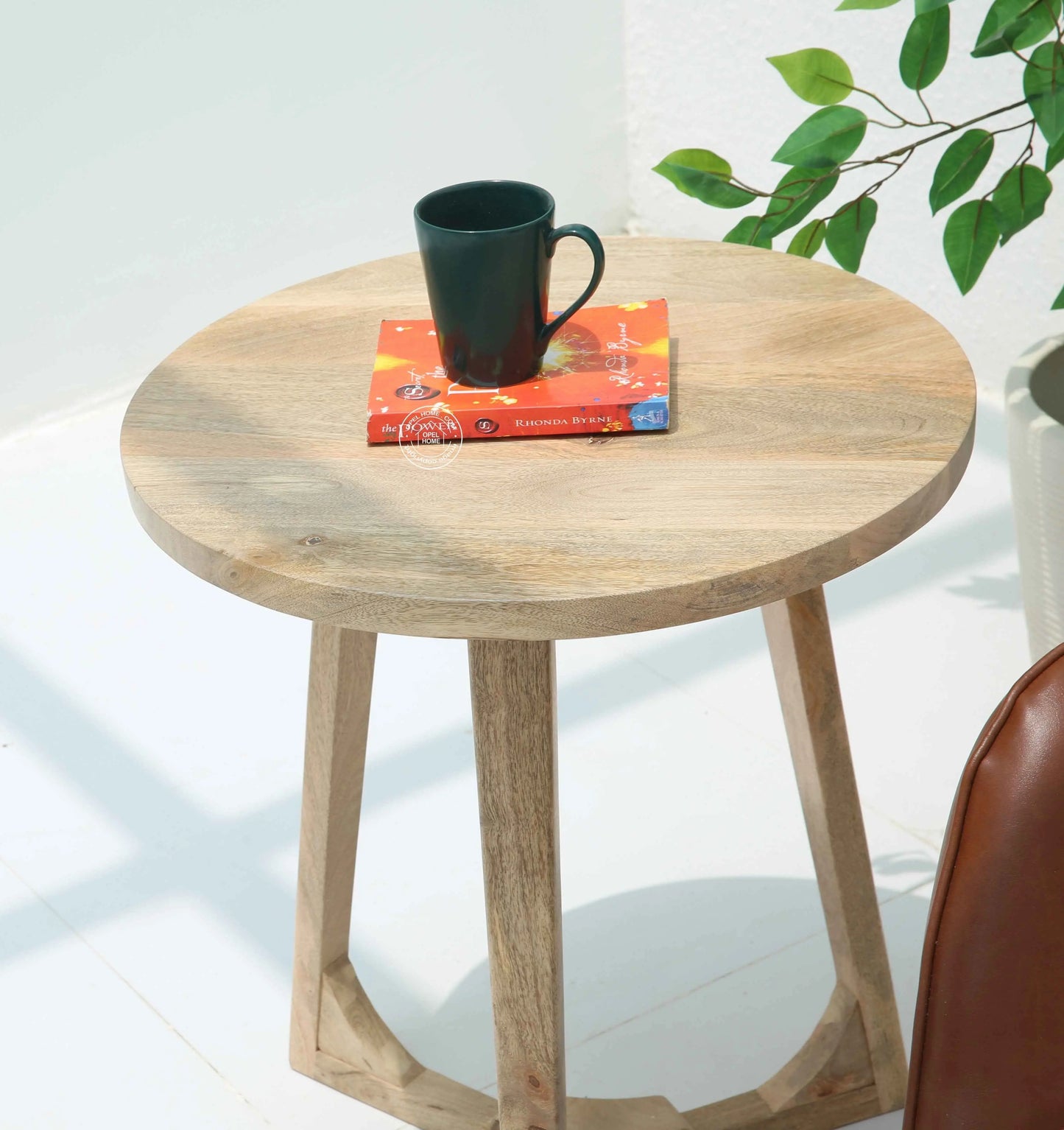 Luna Wooden Side Table – Square, Solid Mango Wood, Natural Finish | Opelhome UAE
