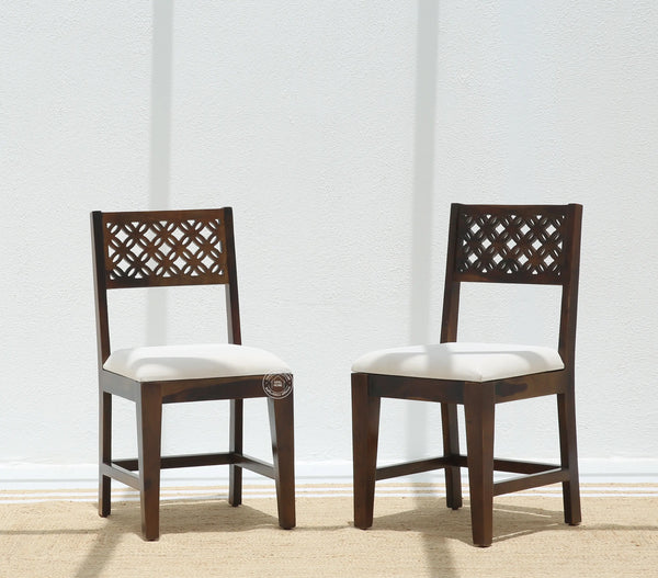 Luxe Wooden Dining Chair – (Only one pcs) , Walnut finish | Opelhome UAE - Opelhome